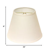 10" White Hardback Empire Linen Lampshade